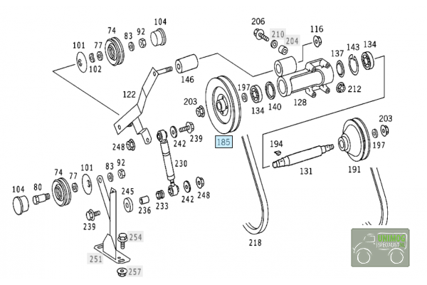 Stützrolle des vorderen Kühlgebläses - Poelie voorste koelvensteun 4355510779u - 4355510779U